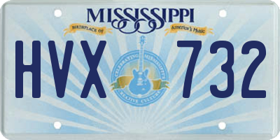 MS license plate HVX732