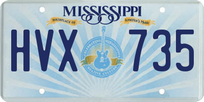 MS license plate HVX735