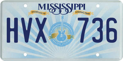 MS license plate HVX736
