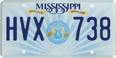 MS license plate HVX738