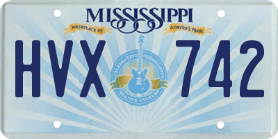 MS license plate HVX742