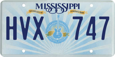 MS license plate HVX747