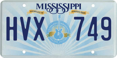 MS license plate HVX749
