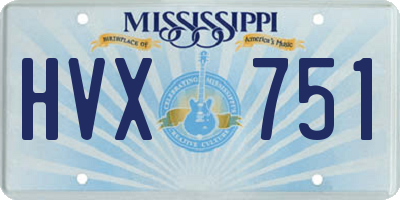 MS license plate HVX751