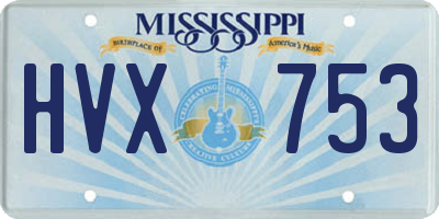 MS license plate HVX753