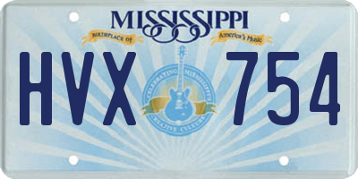 MS license plate HVX754