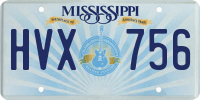 MS license plate HVX756