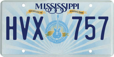 MS license plate HVX757