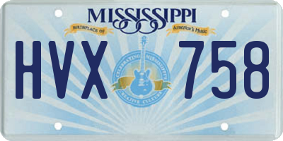 MS license plate HVX758