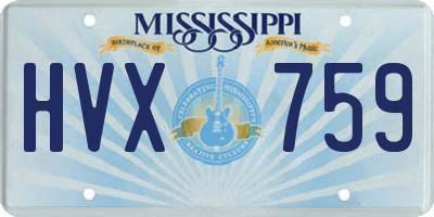 MS license plate HVX759