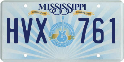 MS license plate HVX761