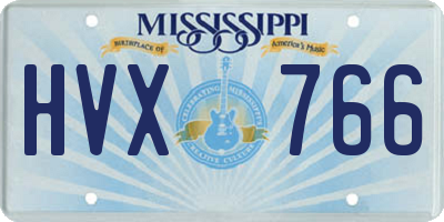 MS license plate HVX766