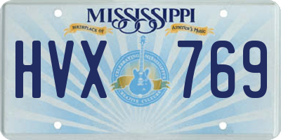 MS license plate HVX769