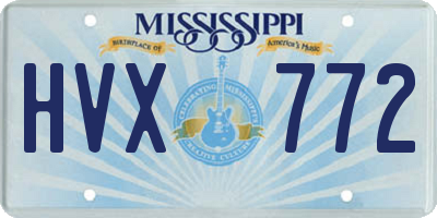 MS license plate HVX772