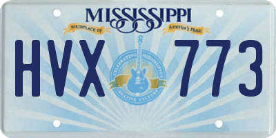 MS license plate HVX773