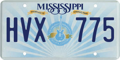 MS license plate HVX775