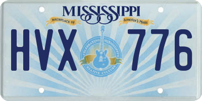 MS license plate HVX776