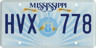 MS license plate HVX778