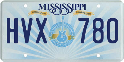 MS license plate HVX780