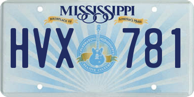 MS license plate HVX781