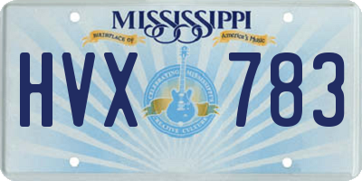 MS license plate HVX783