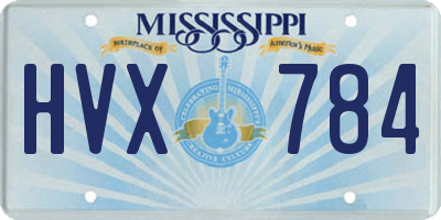 MS license plate HVX784