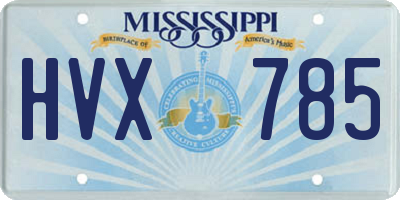 MS license plate HVX785