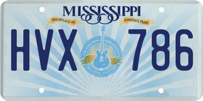 MS license plate HVX786
