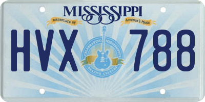 MS license plate HVX788