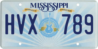 MS license plate HVX789