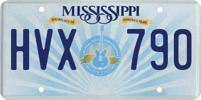 MS license plate HVX790