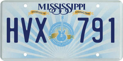 MS license plate HVX791
