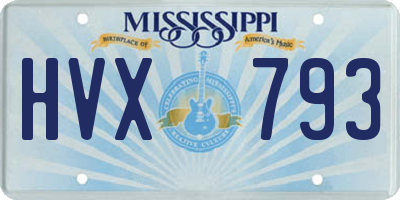 MS license plate HVX793