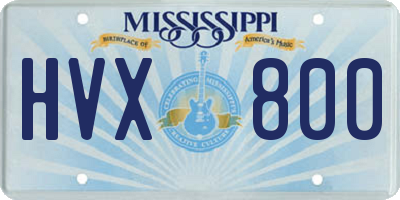 MS license plate HVX800