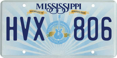 MS license plate HVX806