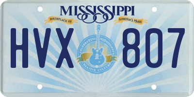 MS license plate HVX807