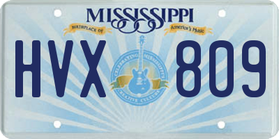 MS license plate HVX809