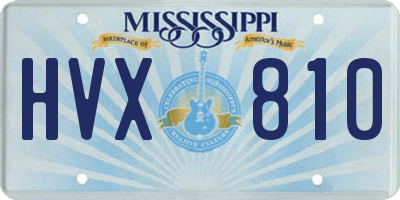 MS license plate HVX810