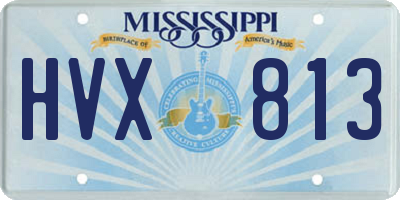 MS license plate HVX813