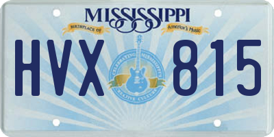MS license plate HVX815