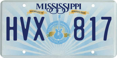 MS license plate HVX817