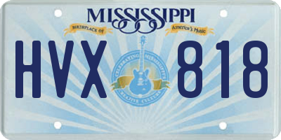 MS license plate HVX818