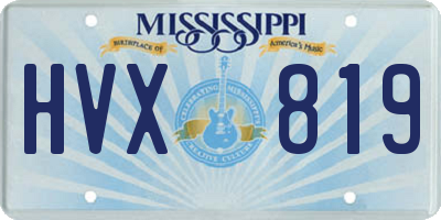 MS license plate HVX819