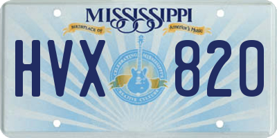 MS license plate HVX820