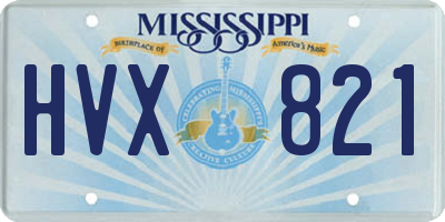 MS license plate HVX821