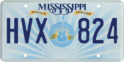 MS license plate HVX824