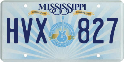 MS license plate HVX827