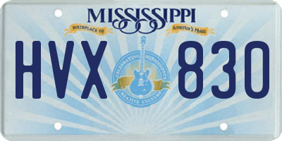 MS license plate HVX830