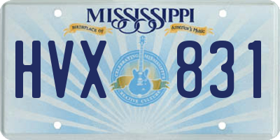 MS license plate HVX831