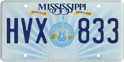 MS license plate HVX833